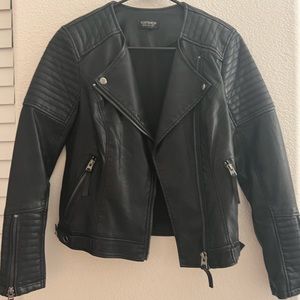 Black TopShop Leather Motorcycle Jacket